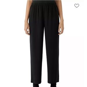 Eileen Fisher Silk Georgette Crepe Straight Pant
